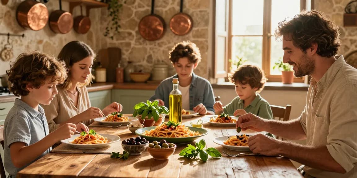 Authentic Italian food preparation in a charming kitchen with fresh ingredients.