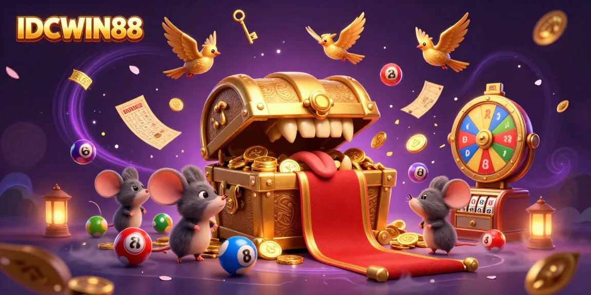 Experience thrilling wins with IDCWIN88, as adventurer mice are lured by treasures and vibrant gaming elements.
