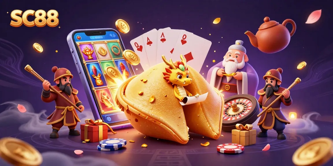 SC88 offers exciting gaming experiences with vibrant fortune cookie characters and slot game action.