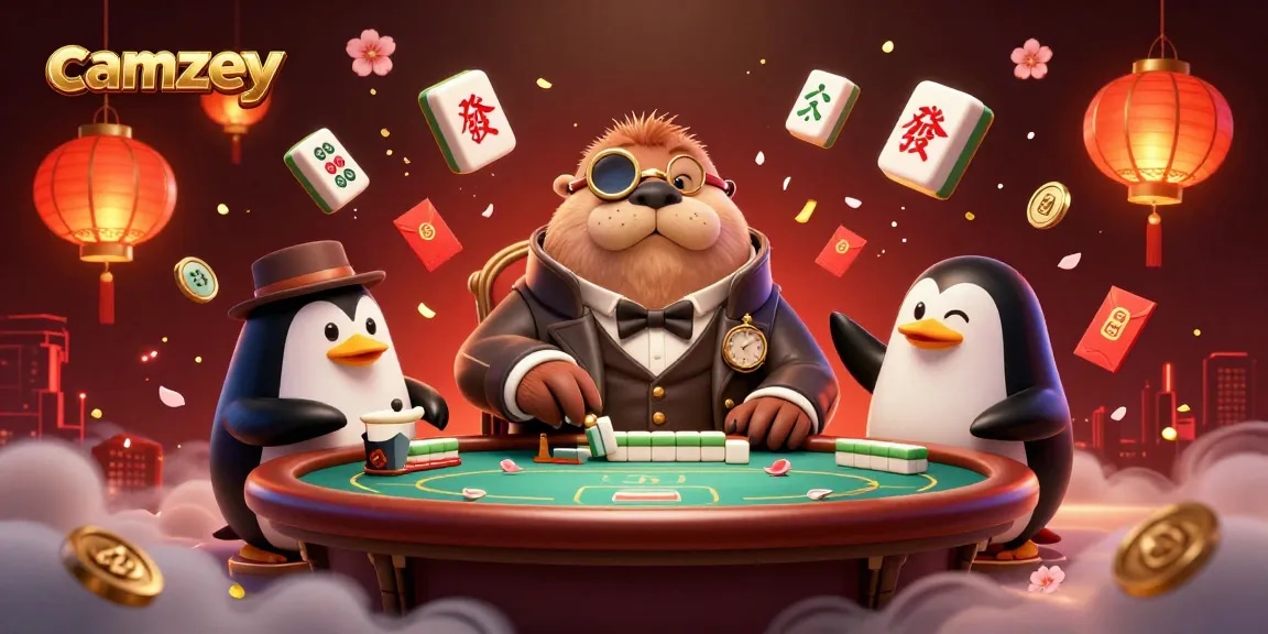Engage in thrilling camzey sessions with animated characters enjoying poker and vibrant visuals of entertainment.