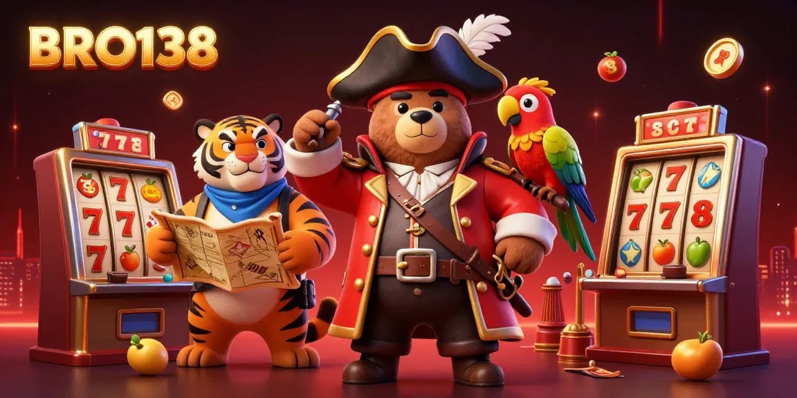 BRO138 players spin the slot reels for jackpots in this vibrant casino scene.
