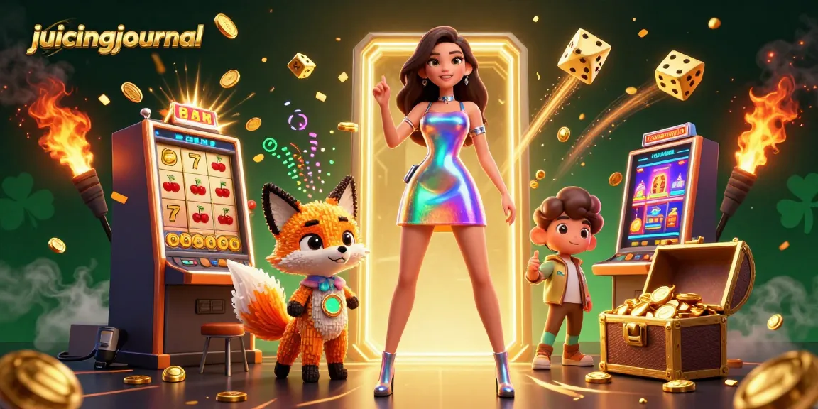 Spin the reels with juicingjournal in this vibrant casino scene, featuring colorful jackpots and dynamic gameplay.