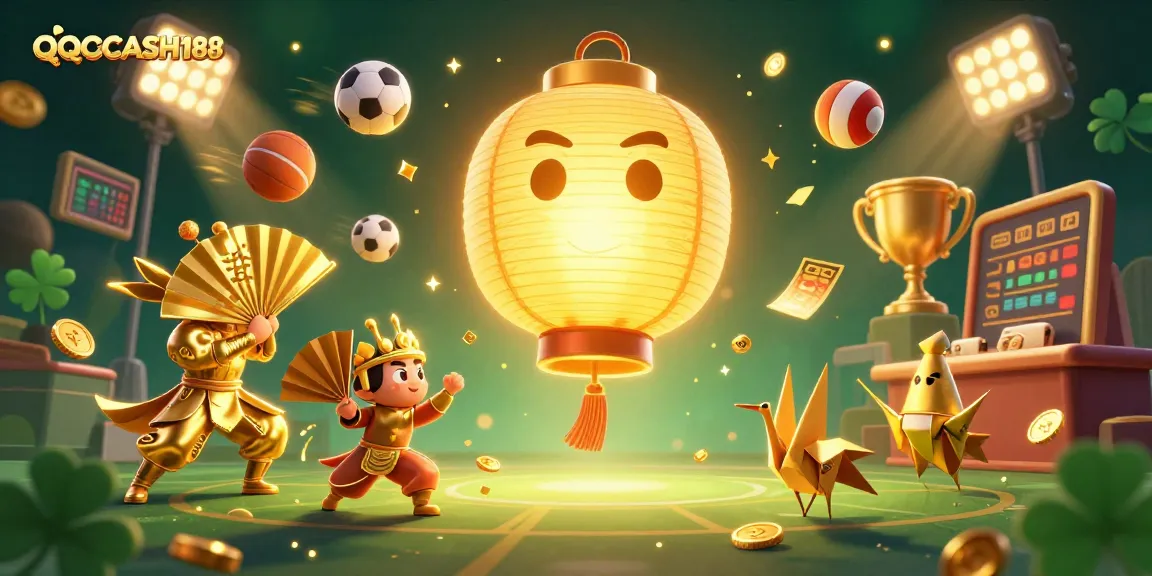 Join the excitement at QQCASH188 with dynamic sports betting elements and captivating casino scenes.