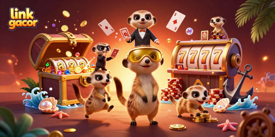 Experience thrilling gameplay with link gacor in an exciting 3D meerkat casino scene.