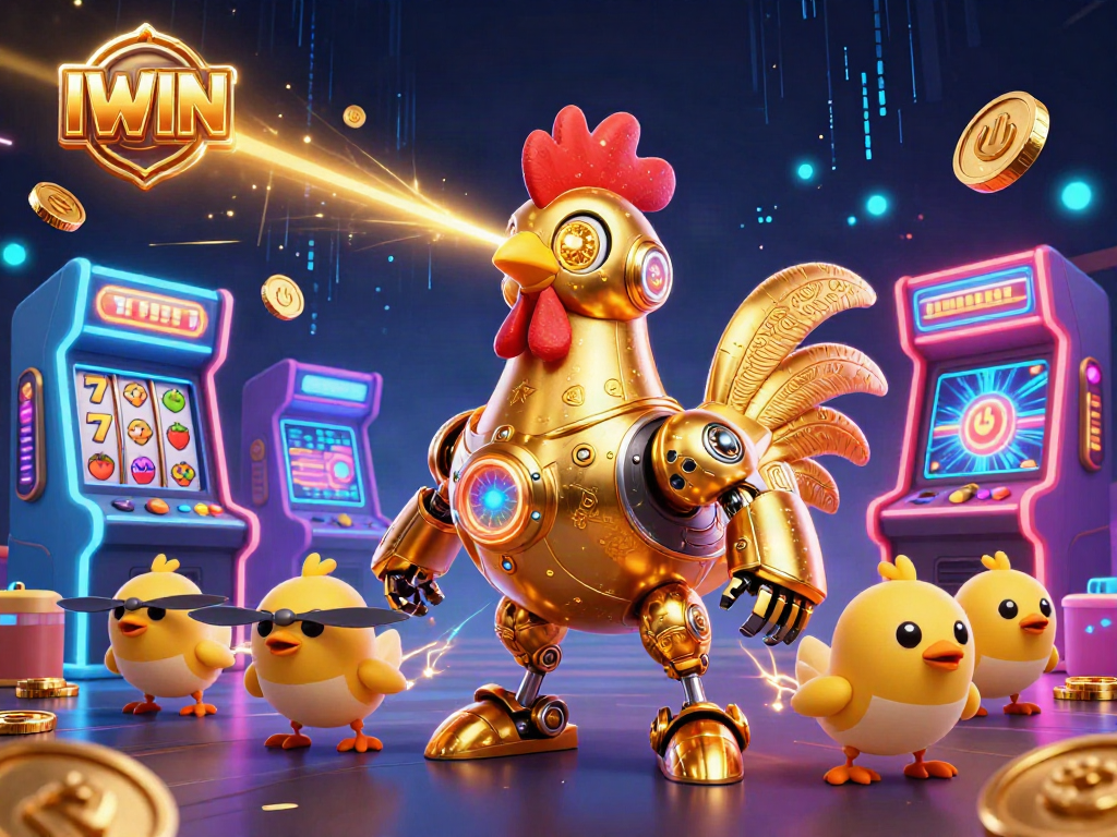 Engage in thrilling IWIN casino slots with vibrant characters and immersive gaming elements.