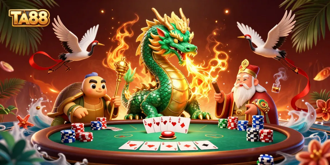 TA88 players enjoy a vibrant poker scene featuring ornate characters and games.