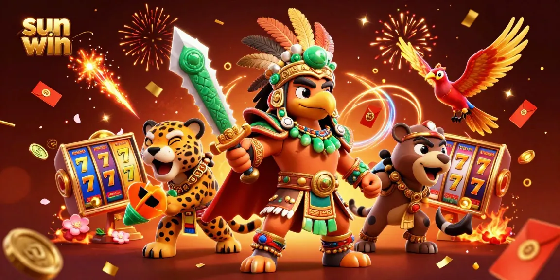 Experience thrilling wins at sun win with a vibrant slot game scene featuring explosive elements and dynamic characters.
