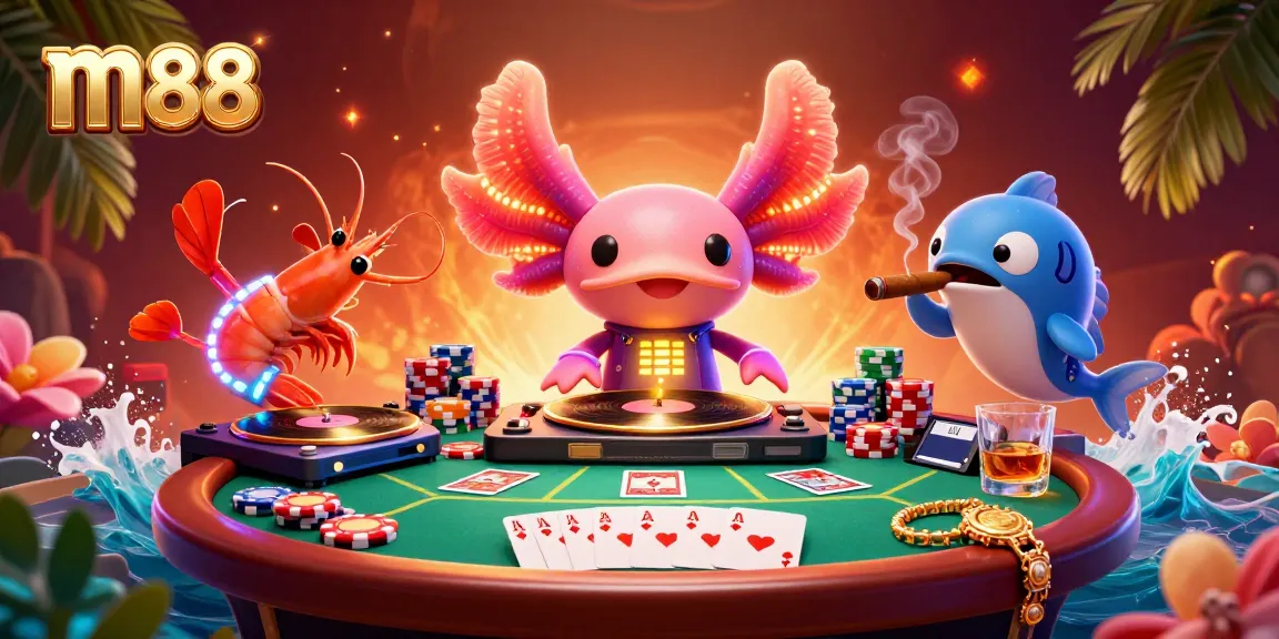 Engage with m88's exhilarating gaming experience featuring vibrant characters and dynamic casino elements.