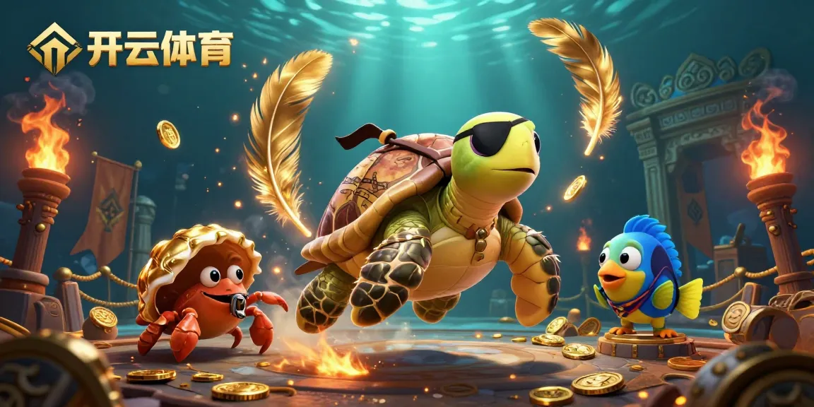 Experience thrilling action with 开云体育 in a vibrant underwater casino adventure featuring a pirate turtle and friends.