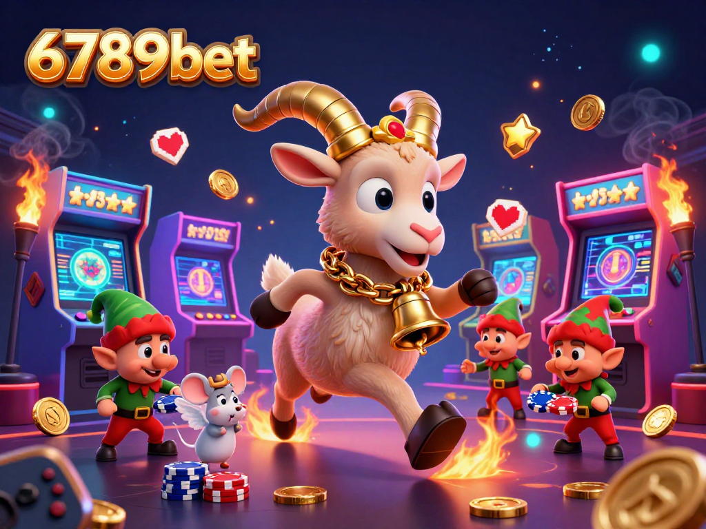 6789bet invites gamblers into a dynamic casino scene with cartoon characters amidst colorful gaming elements.
