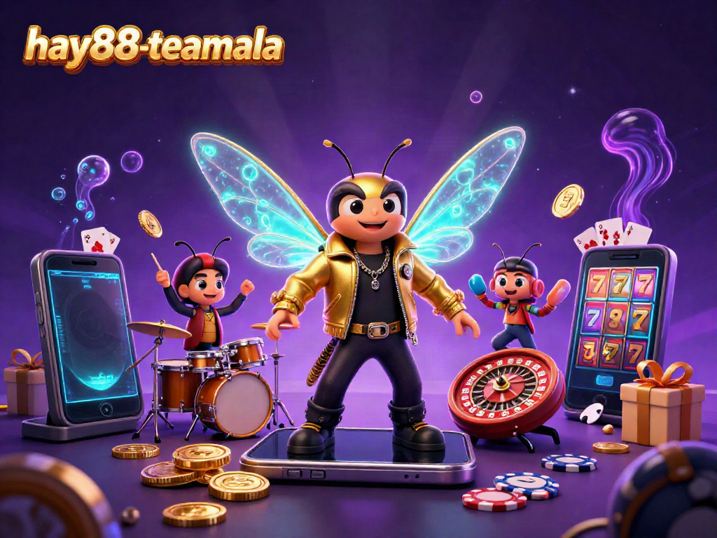 Experience excitement with hay88-teamala as a cicada rock star, vibrant game elements, and dazzling visuals.