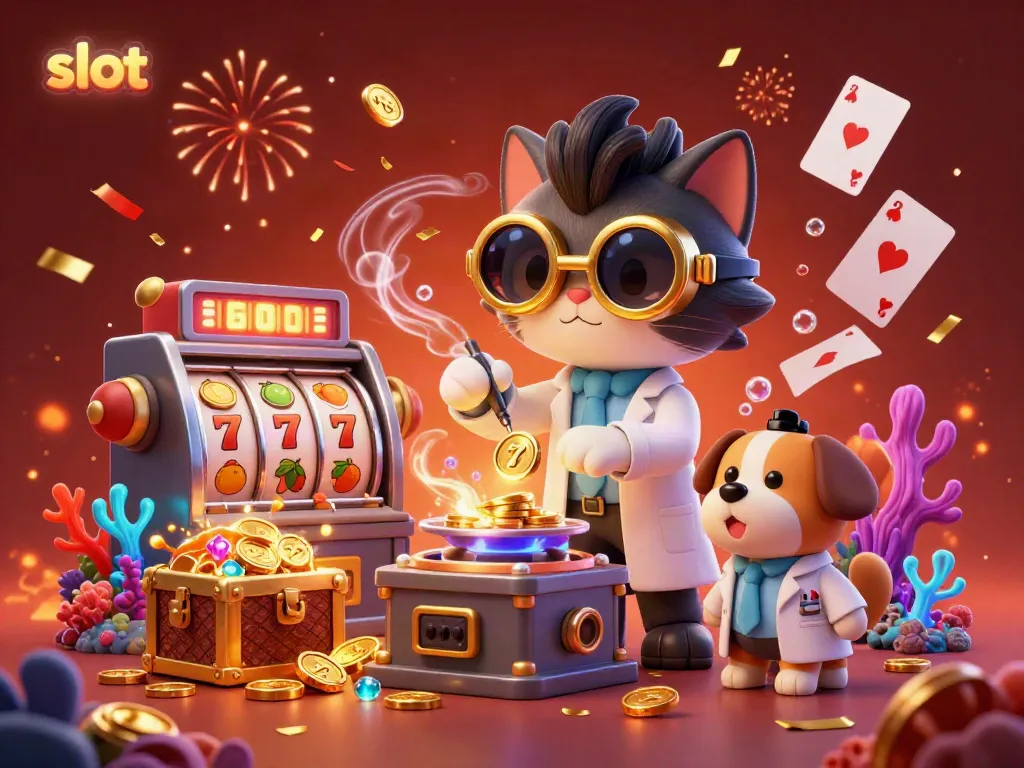 Engage in exciting slot gameplay with vibrant characters in a rich, animated casino adventure.