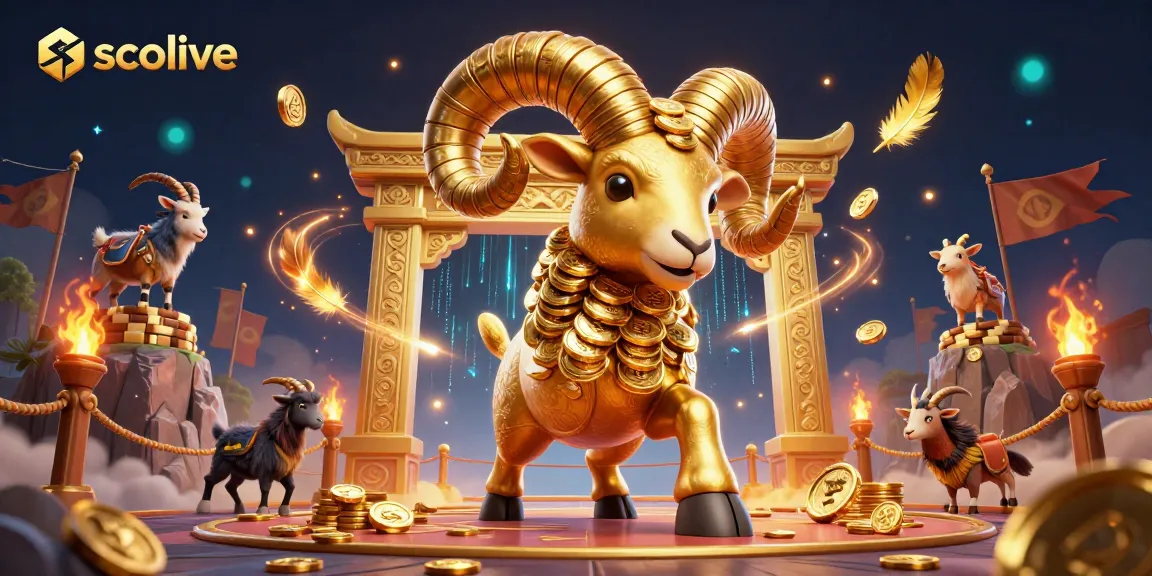 Experience exciting soccer action on socolive with vibrant visuals of a golden ram charging.