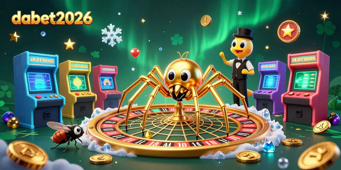 Join the dabet2026 roulette game featuring a golden spider spinning bets in a vibrant casino scene.