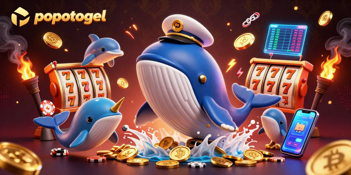 Experience the excitement of popotogel with vibrant slot reels and dazzling sea creatures in a magical casino.