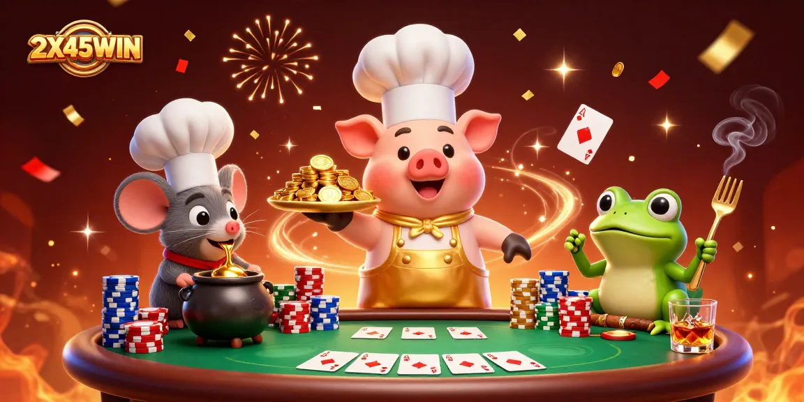 Menangkan keberuntungan Anda dengan 2X45WIN di meja poker yang penuh emas dan keceriaan!
