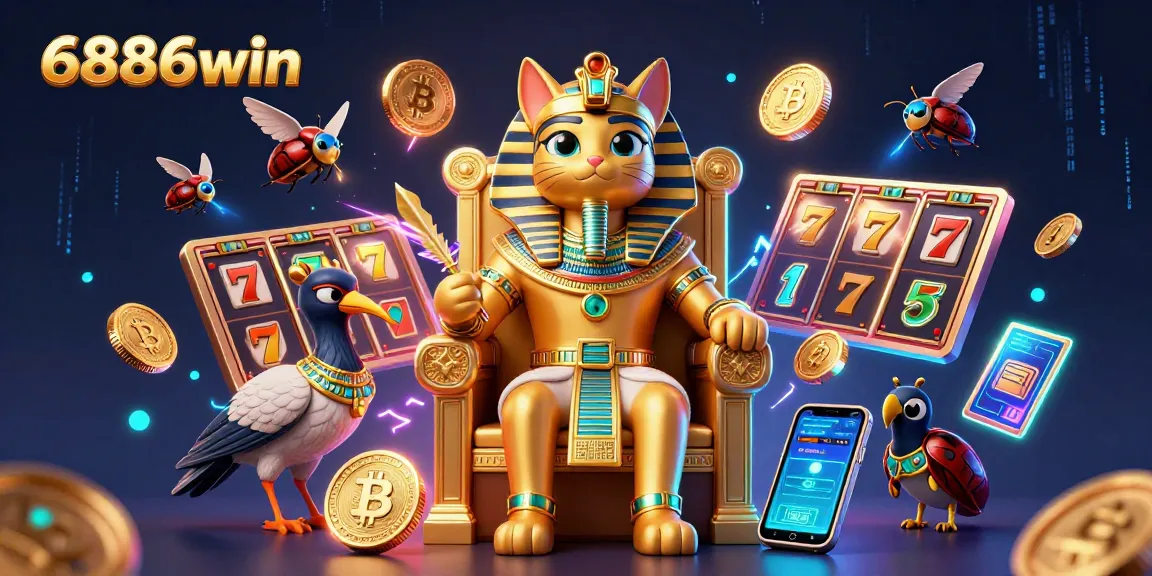 Spin for jackpots at 6886win with colorful slot reels and crypto elements bringing winning moments.