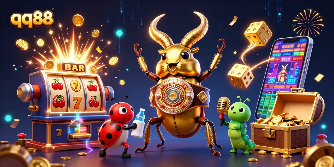qq88 platform showcases a thrilling 3D battle scene between characters with vibrant casino elements.