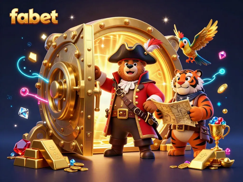 Join the adventure with fabet as a pirate captain bear and tiger explore a treasure-filled casino.