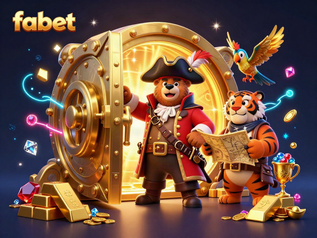 Join the adventure with fabet as a pirate captain bear and tiger explore a treasure-filled casino.