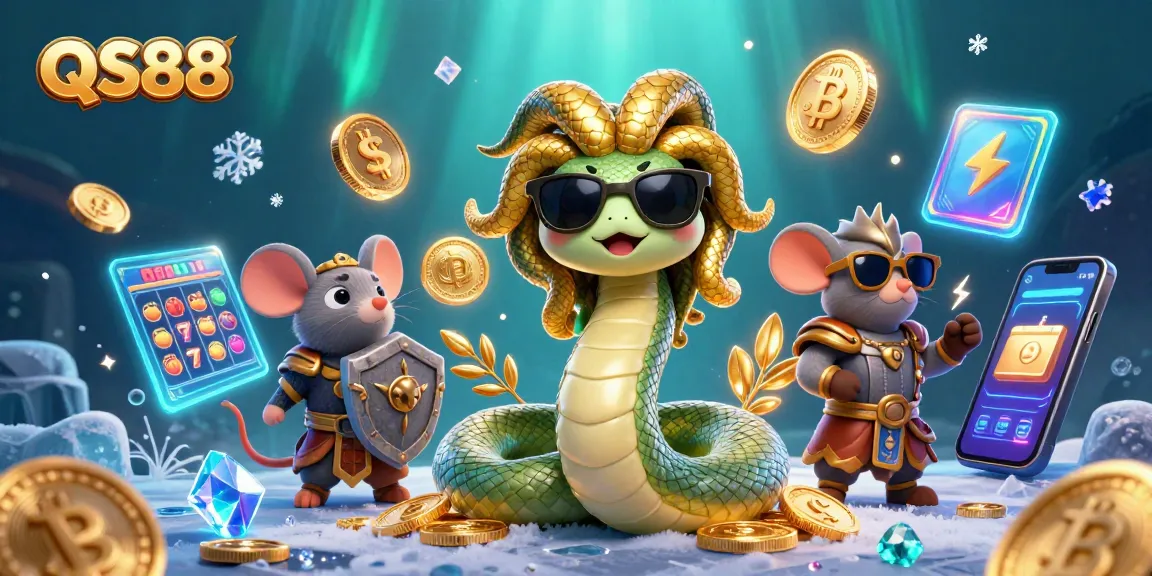 Experience the magic of QS88 with a delightful 3D Medusa and casino elements.