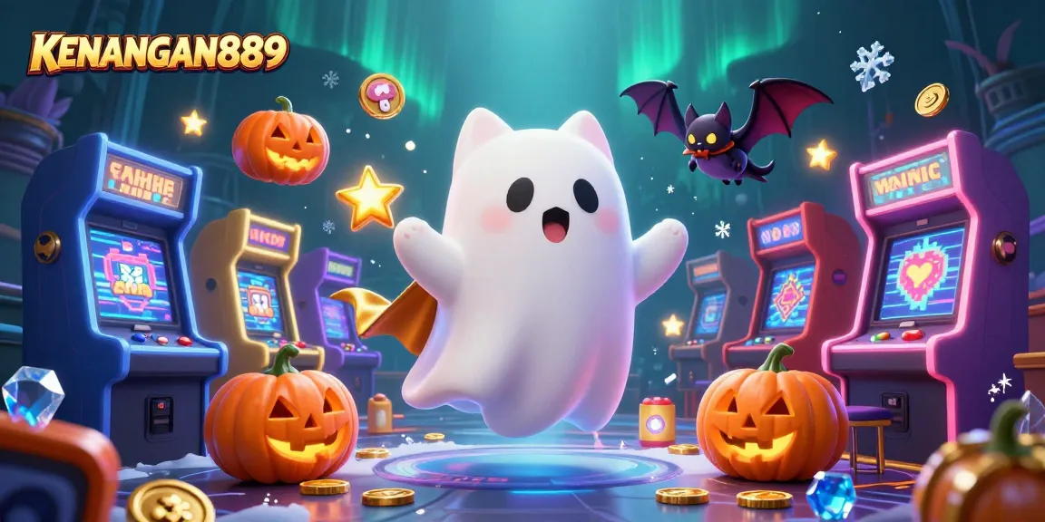 Engage with KENANGAN889 by spinning slot machines alongside a friendly ghost cat and a bat!