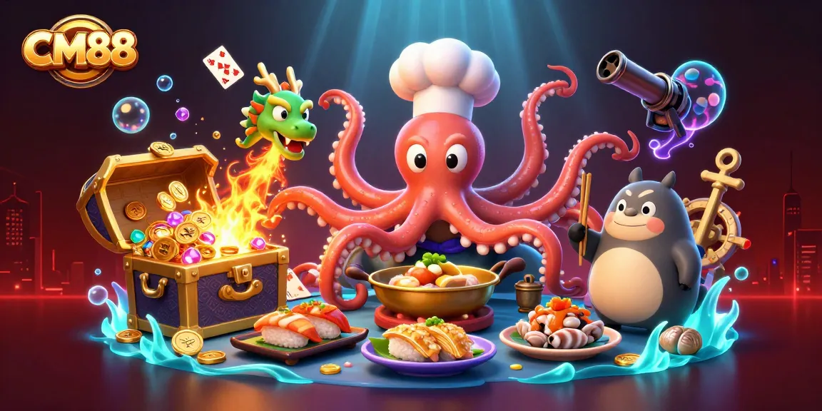Experience excitement at CM88 with thrilling underwater gaming elements and vibrant characters.