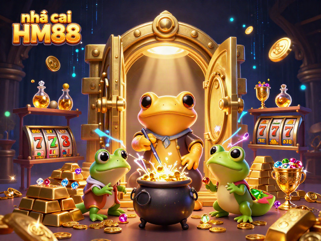 Engage with nhà cái HM88 through vibrant gold-themed casino entertainment featuring a golden salamander alchemist.