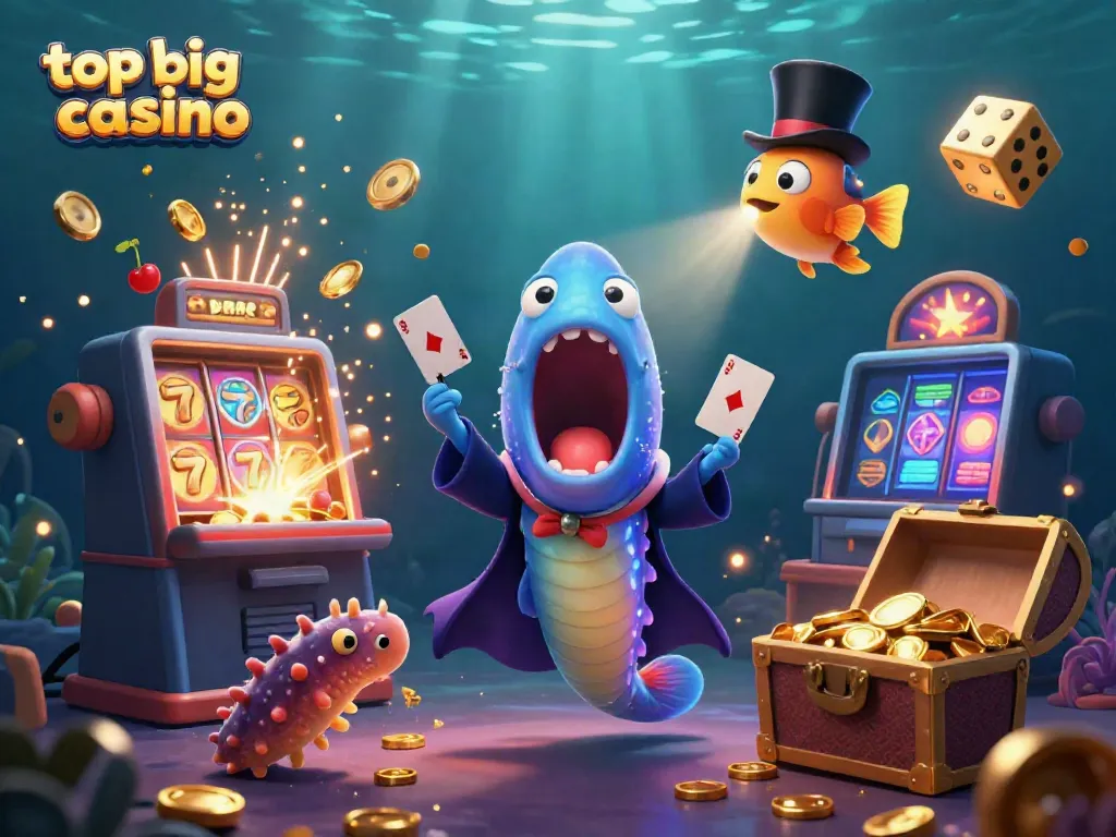 Experience the thrill at the top big win casino with animated creatures amidst dazzling game elements.