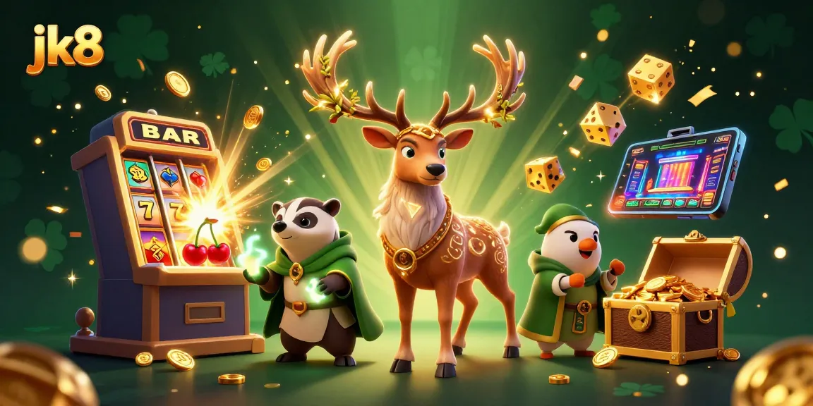 Experience jackpot excitement with jk8 in this vibrant casino-inspired scene featuring fantasy elements.