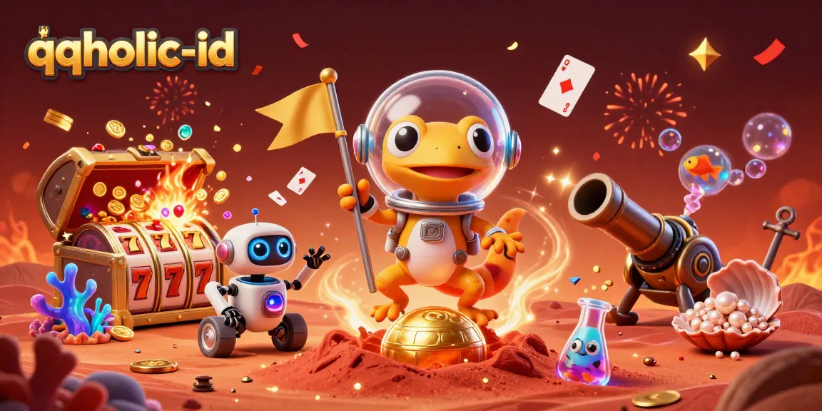 Experience the thrill of winning at qqholic-id with vibrant game visuals and festive elements.