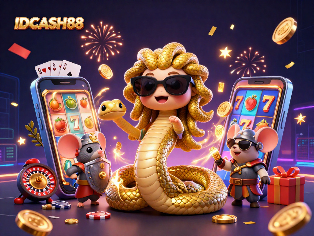 Spin exciting games at IDCASH88 with colorful visuals and engaging casino characters.
