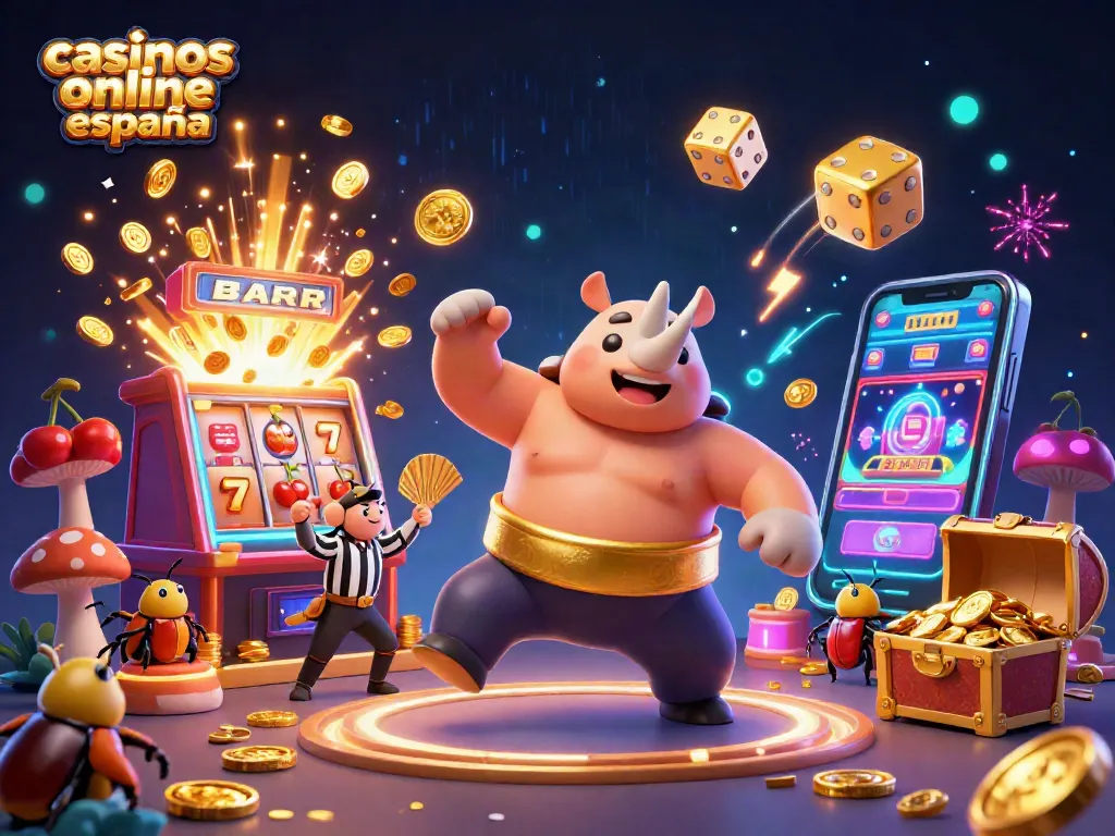 Experimenta casino online España con un campeón de sumo de escarabajo, monedas voladoras y máquinas tragamonedas.