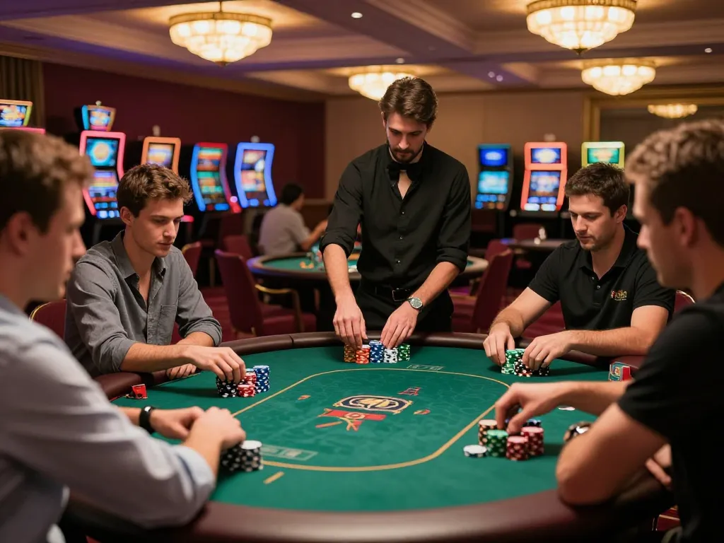 Engaged players at 58win poker tables enjoying a lively game atmosphere.