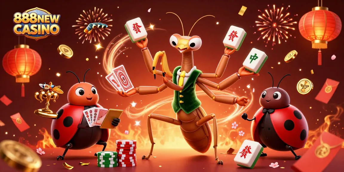 Experience thrilling gameplay at 888NEW CASINO with an energetic illustration of vibrant characters and casino elements.