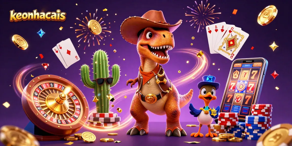 Bet on thrilling games at keonhacais, showcasing a dynamic casino scene packed with action.
