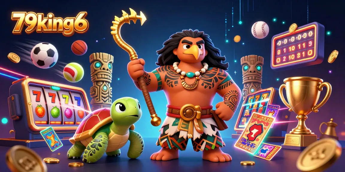 Experience winning at 79king6 with a vibrant casino scene featuring adventurous characters and dynamic gaming elements.