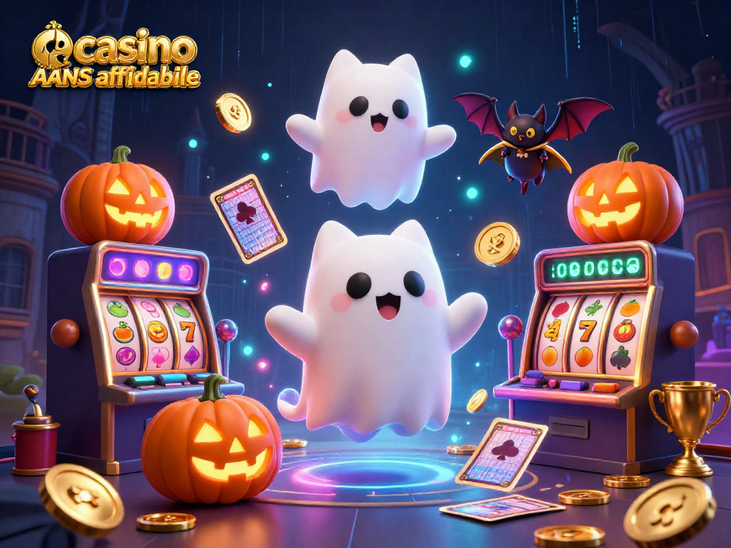 Scopri i migliori giochi nei casino non AAMS affidabili con un gattino fantasma e un pipistrello.