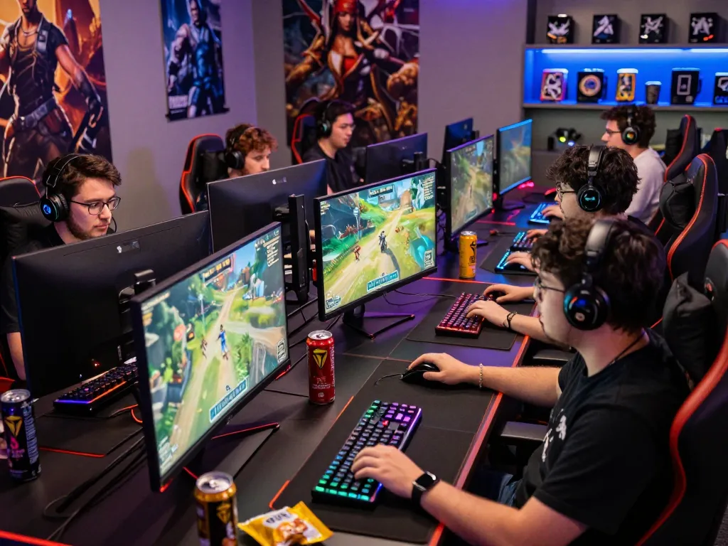 Engaging gamers immersed in mantra88 online gaming community with vibrant setups and dynamic screens