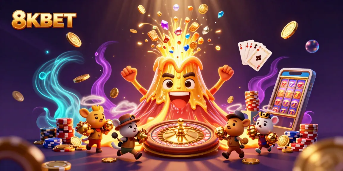 Experience thrilling wins with 8KBET as golden treasures erupt from the victorious volcano.