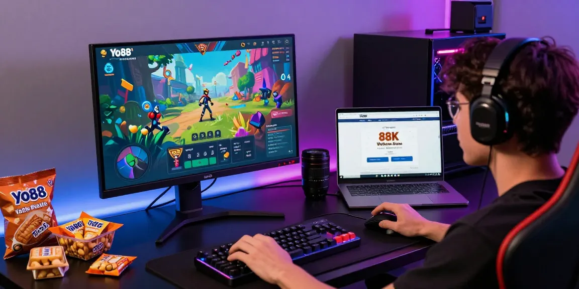 Player engaged in an exciting game on Yo88, highlighting the vibrant gaming environment and welcoming bonus.