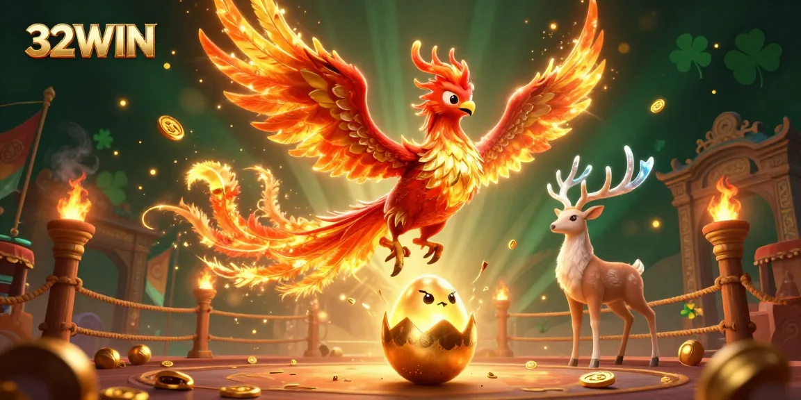 Experience the thrilling world of 32WIN with a vibrant phoenix scene representing exciting gameplay.