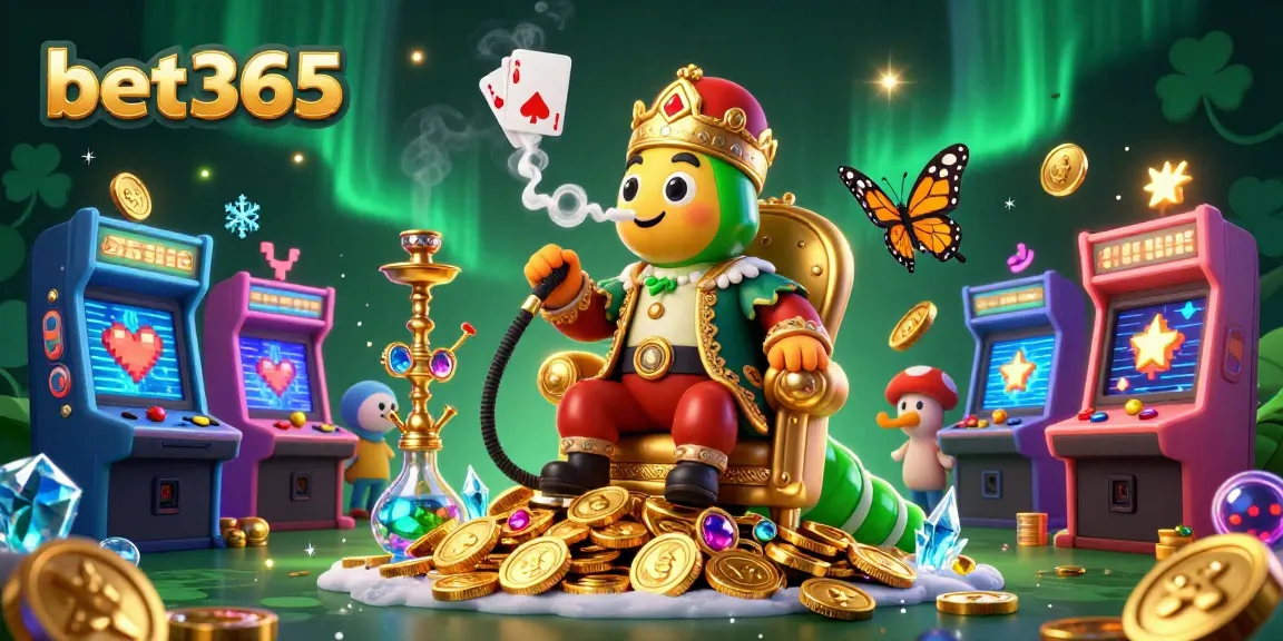 Experience the excitement of bet365 casino with a vibrant 3D illustration showcasing a whimsical caterpillar gaming scene.