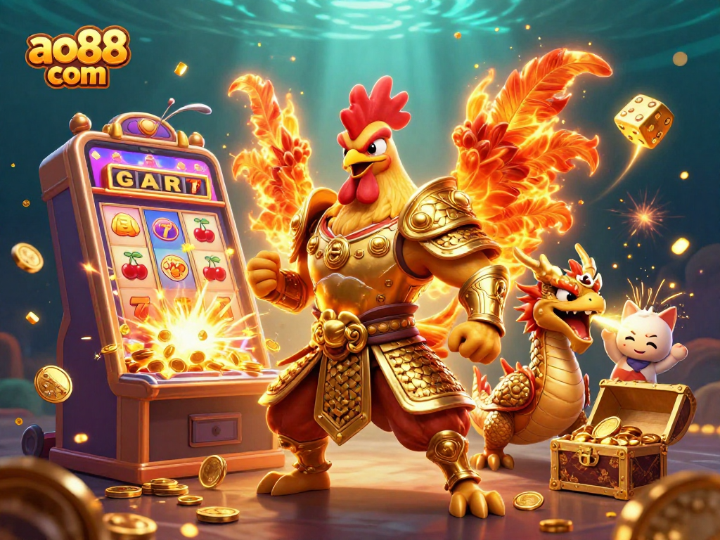 Join the excitement at ao88 com with a vibrant 3D casino scene featuring jackpots and dynamic gameplay elements.
