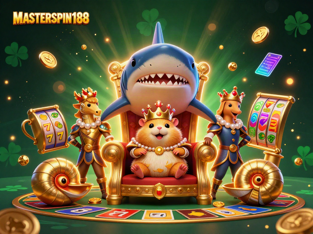 Experience the thrilling slot adventure of MASTERSPIN188 with the golden hamster king ruling over dynamic game elements.