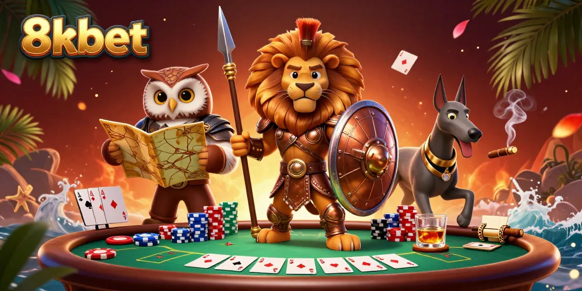 Engage with 8xbet through thrilling poker gameplay in a vibrant casino scene.