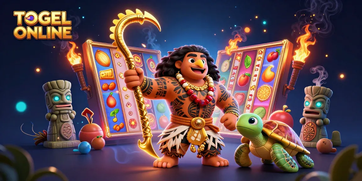 Engage in TOGEL ONLINE gameplay with vibrant slot elements in this dynamic 3D illustration.