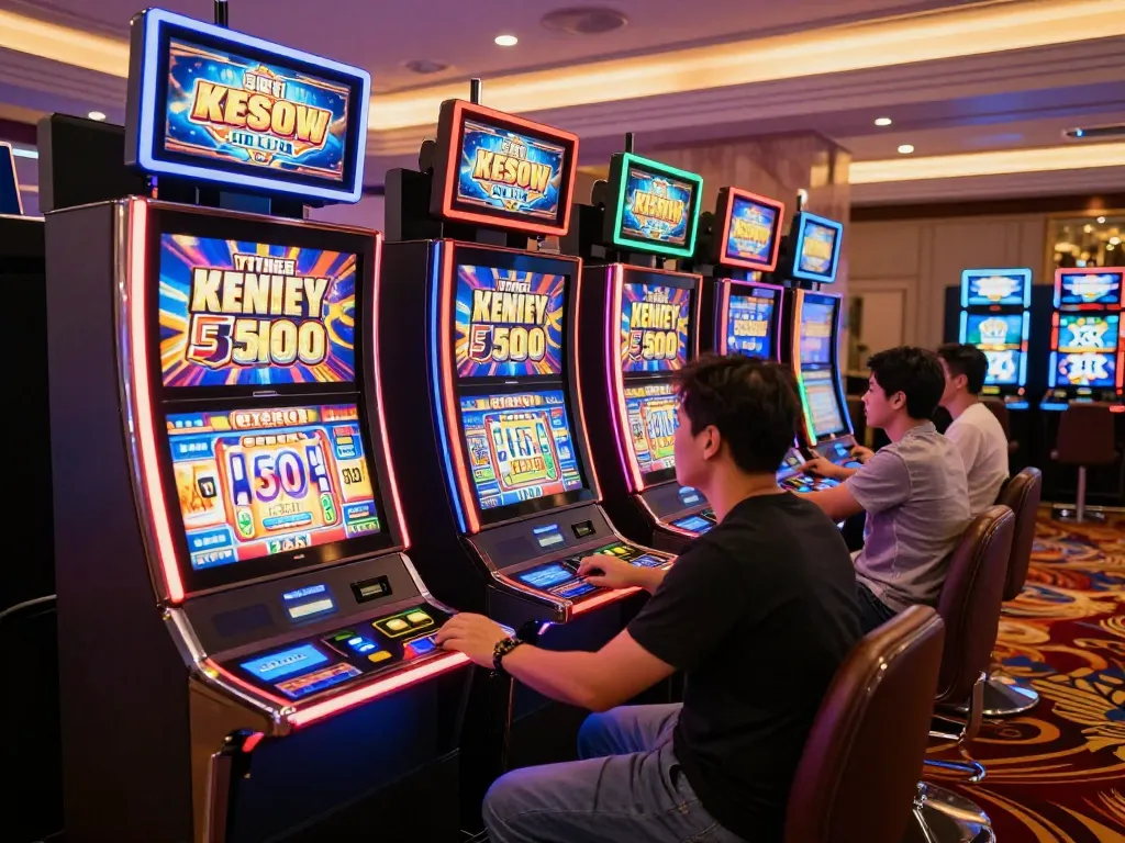 Engaged players enjoying Slot x500 games at vibrant casino slots.