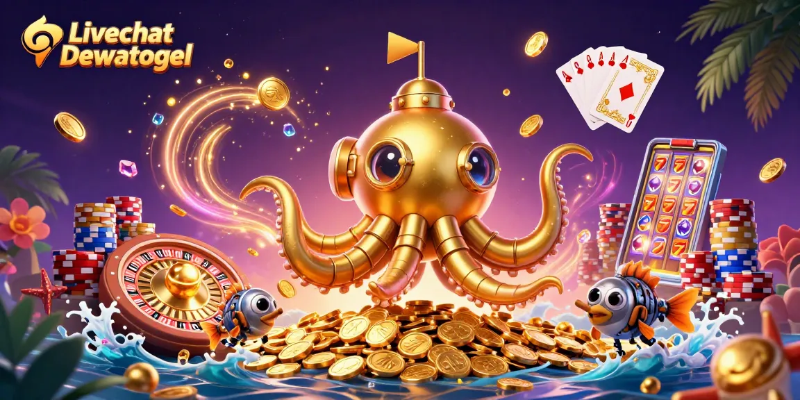 Experience thrilling gaming with Livechat Dewatogel as the kraken submarine emerges in a sea of coins!