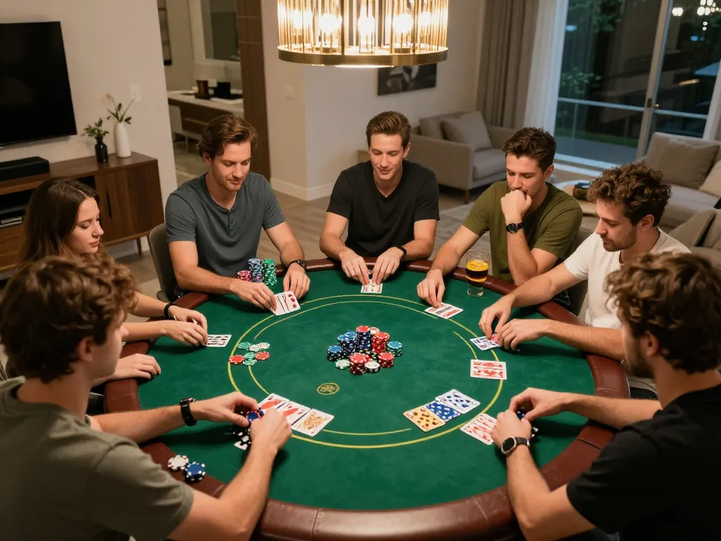 Experience thrilling gameplay at vegasslot77 with friends during an exciting home poker night.
